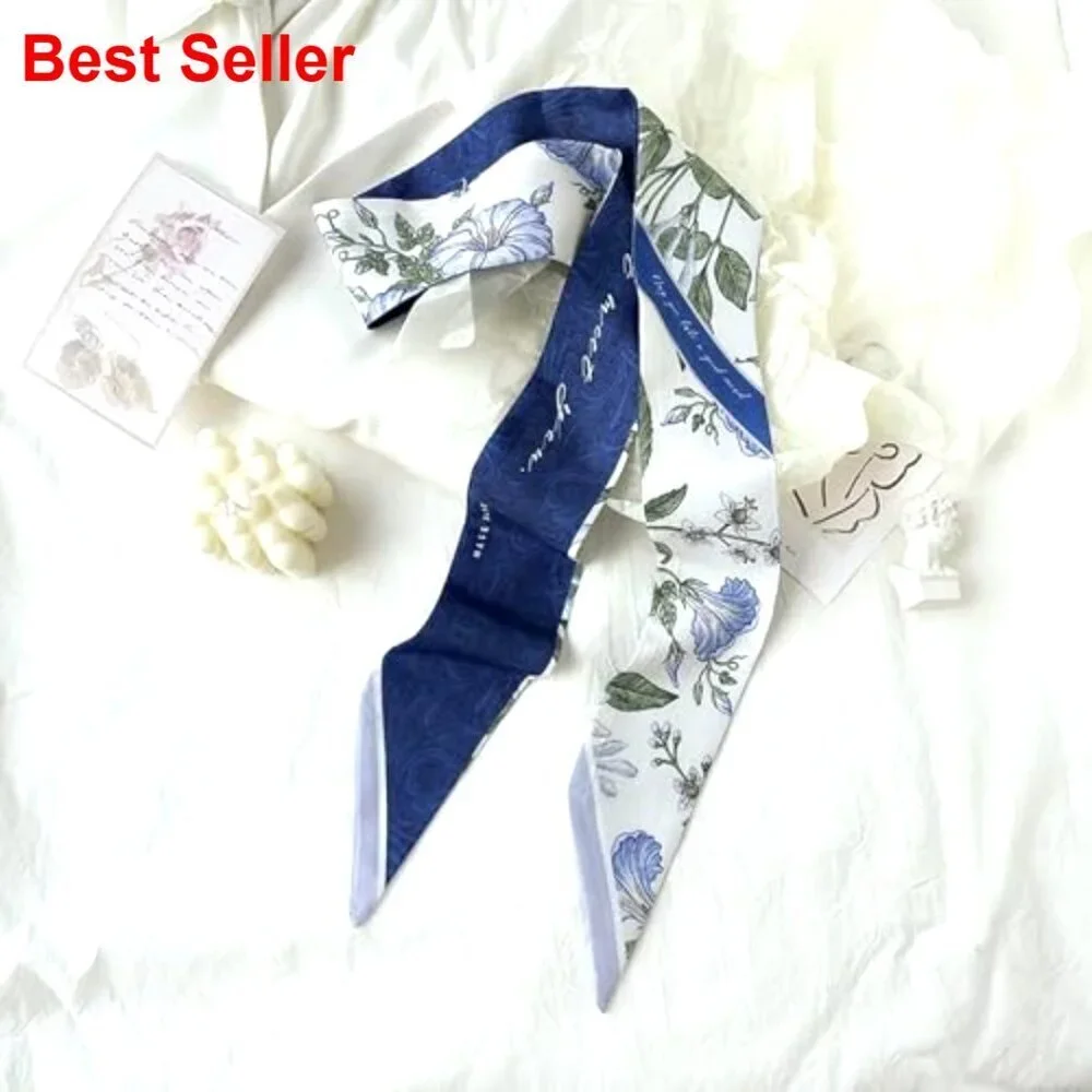 Silk Scarf Set of 4 for Hair and Bag Decoration